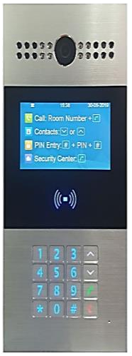 פנל IP/SIP לדפדוף שמות עם מצלמת 2MP וקורא קרבה 125kHz/13.56MHz ו־NFC; תומך SIP למרכזיות IP. — MEGA 280